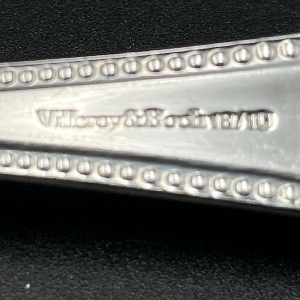 Villeroy & Boch BORDEAUX Oval Soup Place Spoon 18/10 Stainless Beaded Flatware - Picture 4 of 6